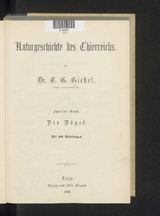 Abth. 1, Bd. 2: Die Vögel