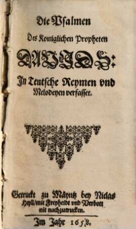 Die Psalmen Des Koniglichen Propheten Davids