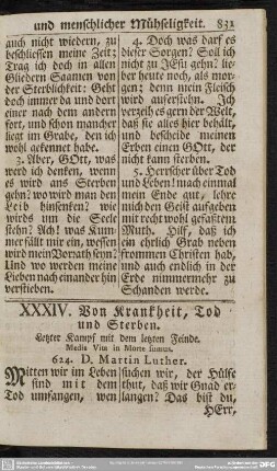 XXXIV. Von Krankheit, Tod und Sterben