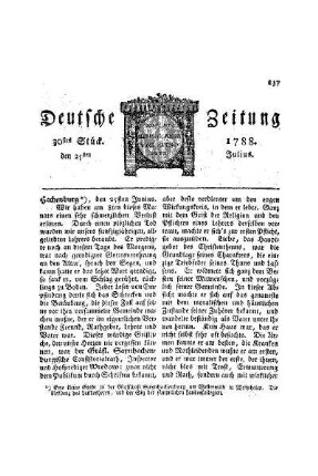 Hachenburg, den 25ten Junius