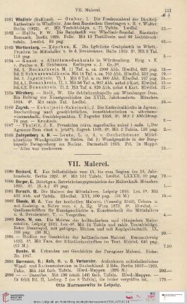 VII. Malerei (Nr. 2089 - 2182)