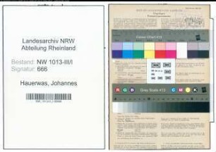 Entnazifizierung Johannes Hauerwas , geb. 10.04.1900 (Maschinist)