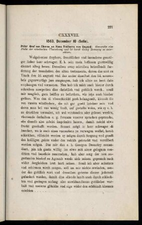 221-222, CXXXVIII. 1563, December 10 (Selin)