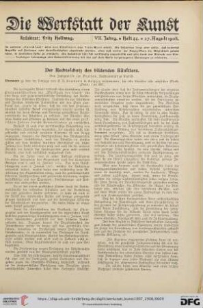 Der Rechtsschutz des bildenden Künstlers