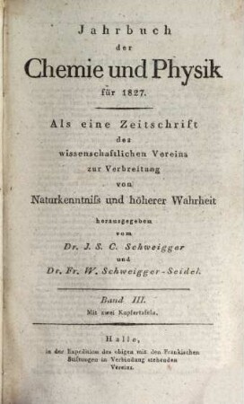 Journal für Chemie und Physik. 51. 1827