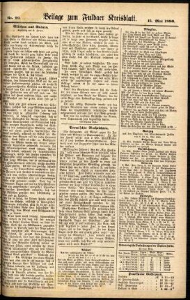 Zweite Ausgabe vom Samstag, den 15. Mai 1880.