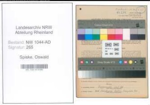 Entnazifizierung Oswald Spiske , geb. 27.06.1904 ()