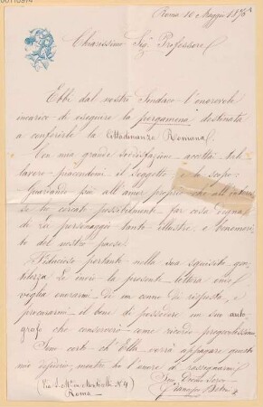 Nachlass von Gregorovius, Ferdinand (1821-1891) - BSB Gregoroviusiana, 21. Bedoni, Francesco
