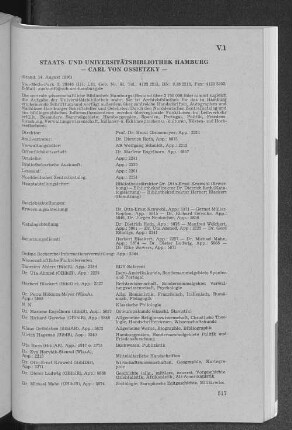 V. Bibliotheken, Archive, Dokumentationsstelle