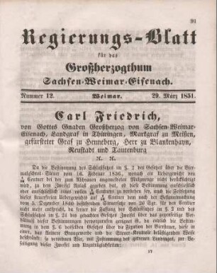 Nr. 12 : 29. März 1851