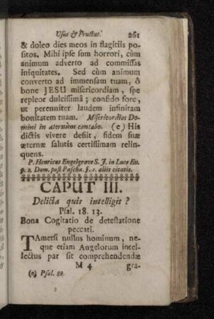Caput III. Bona Cogitatio de detestatione peccati.