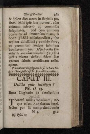 Caput III. Bona Cogitatio de detestatione peccati.