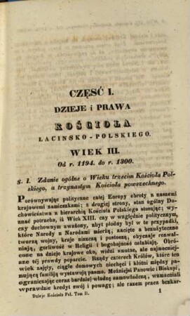 Dzieje i Prawa Kościoła Polskiego, przez Teodora Ostrowskiego S. P. Krótko zebrane : Powtórnie przedrukowane. 2