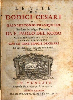 Le vite de'dodici cesari