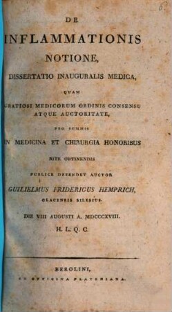De inflammationis notione, diss. inaug. med.