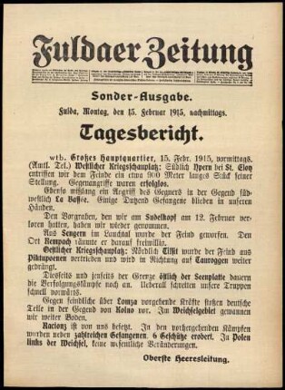 Ausgabe vom Montag, den 15. Februar 1915.