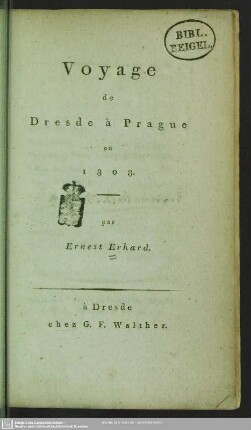 Voyage de Dresde à Prague en 1808