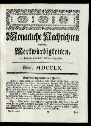 April, MDCCLX