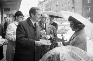 Kandidatur des Bundestagsabgeordneten Peter Corterier für den zweiten Wahlgang zur Oberbürgermeisterwahl am 26. April 1970