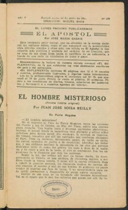 1921005188: EL hombre misterioso (novela inédita original)