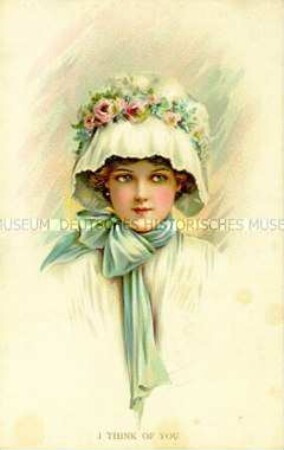 Postkarte mit Frauenbild
