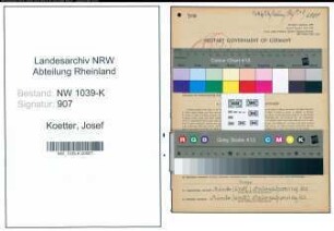 Entnazifizierung Josef Koetter , geb. 25.05.1899 (Lokfuehrer)