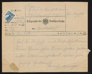 Brief von Arnulf Ansorge an Gerhart Hauptmann