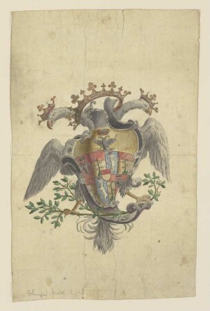 Doppeladler mit Wappen