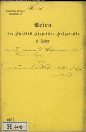 Heinemann, Hoflieferant in Hannover gegen Kammerherr M. von Donop