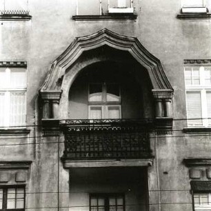 Cottbus. Berliner Straße 134. Wohnhaus (um 1910), Loggia (2. Obergeschoss)