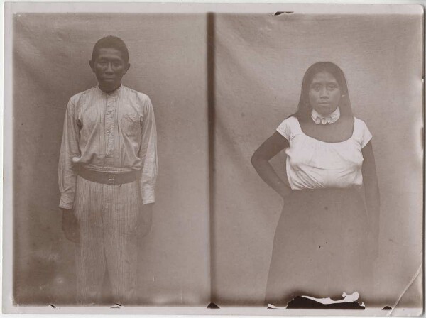 Type photograph of a Guajajara with his wife (standing) (Barra do Corda)