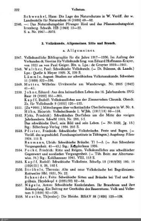 3. Volkskunde. Allgemeines. Sitte und Brauch