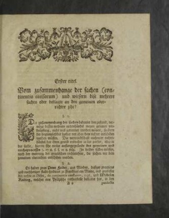 Erster - Zehnter Titel.