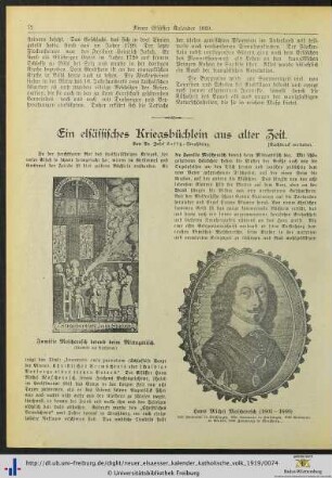 Ein elsässisches Kriegsbüchlein aus alter Zeit.