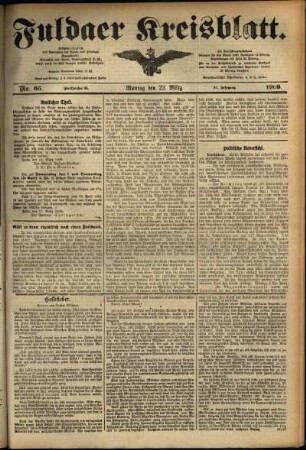 Ausgabe vom Montag, den 22. März 1909.