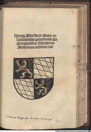 Herczog Albrechtz jn Bairn [et]c. Hochloblicher gedechtnuss Begennghnuss zu München [et]c. : Anno [et]c. jm neündten jare
