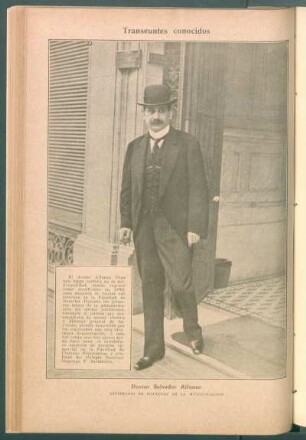 Doctor Salvador Alfonso, secretario de Hacienda de la Municipalidad - [Retrato] : Transeúntes conocidos