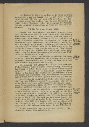 VII. Die Partei seit Oktober 1918
