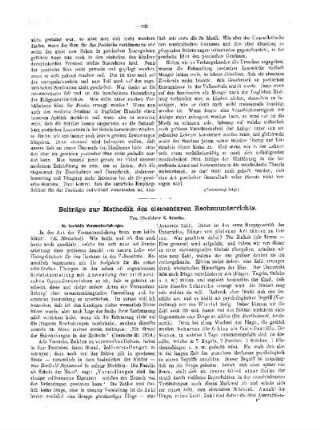 Beiträge zur Methodik des elementaren Rechenunterrichts