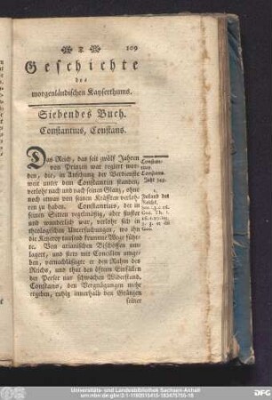 Siebendes Buch. Constantinus, Constans.