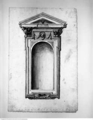Album des Orazio Grassi, Entwurf für Wandnischen der Fassade von S. Ignazio, Rom
