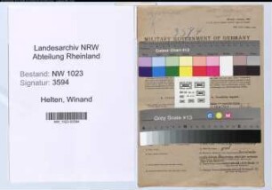 Entnazifizierung Winand Helten , geb. 14.04.1891 (Industriearbeiter)