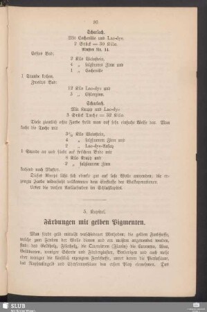 5. Kapitel. Färbungen mit gelben Pigmenten