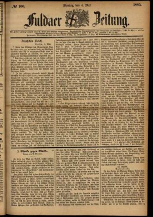 Ausgabe vom Montag, den 04. Mai 1885.