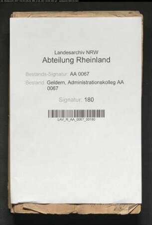 Rechnungen über die Administration der königlichen Domänen des aufgehobenen Karthäuserklosters zu Roermond