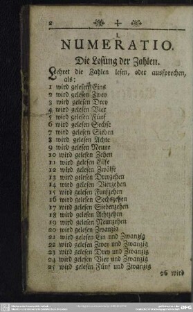 I. Numeratio