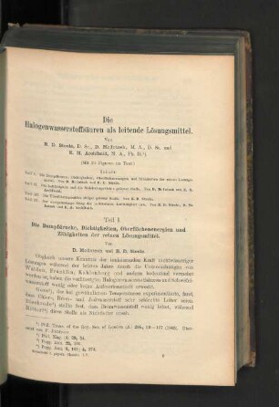 Die Halogenwasserstoffsäuren als leitende Lösungsmittel