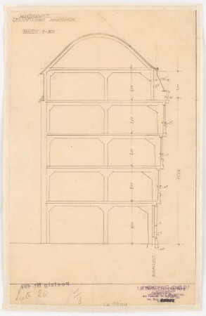 Geschäftshaus Junkernstraße, Breslau: Schnitt 1:100
