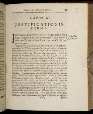 Caput IV. Justificationis Forma.