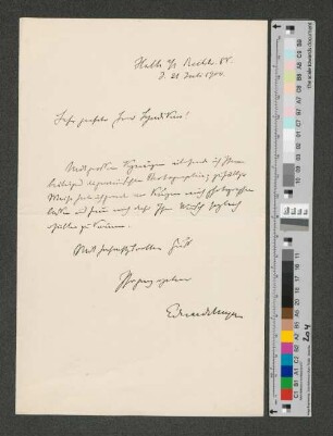 Brief an Werner von Melle